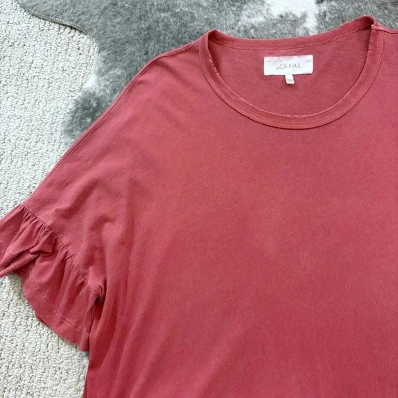 The GREAT. Ruffle Sleeve T-Shirt Dress - Picture 3 of 11